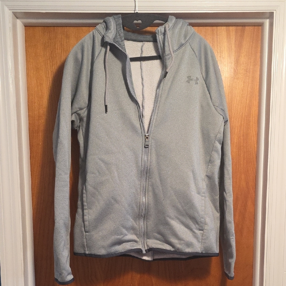 Under Armour Cold Gear Light Gray Full-Zip Hoodie